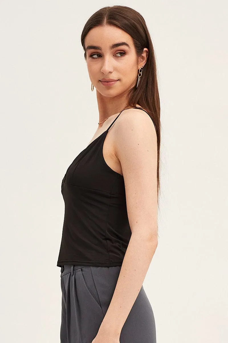 Black Singlet V Neck sold by Ally Fashion product image thumbnail 4