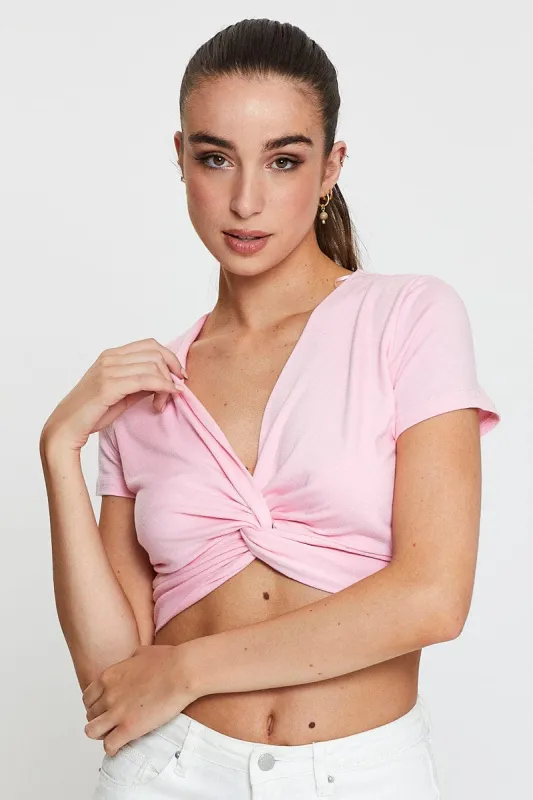 Pink Twist Front sold by Ally Fashion