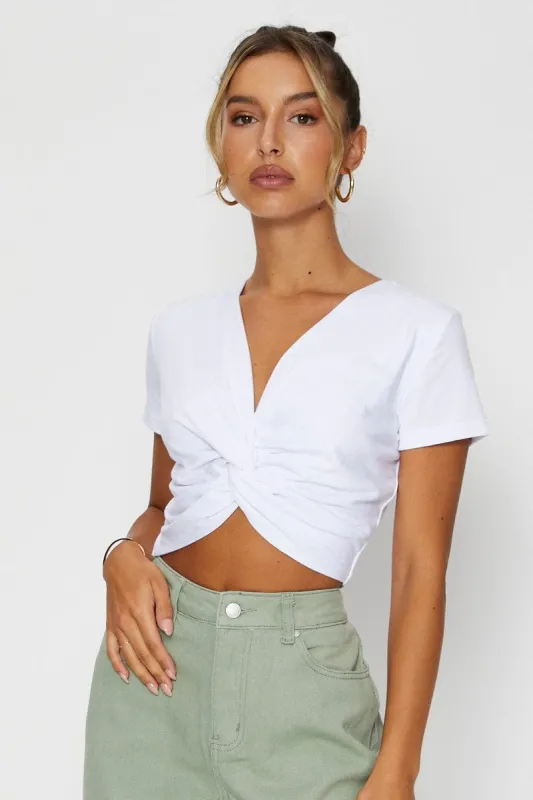 White Twist Front sold by Ally Fashion