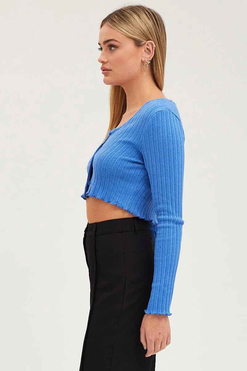 Blue Rib Top Long Sleeve sold by Ally Fashion product image thumbnail 4