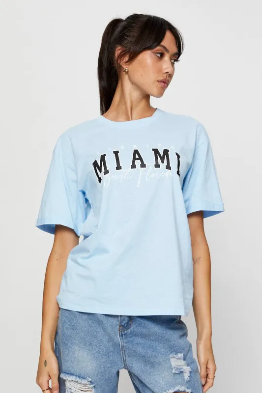 Blue Graphic T Shirt Short Sleeve sold by Ally Fashion