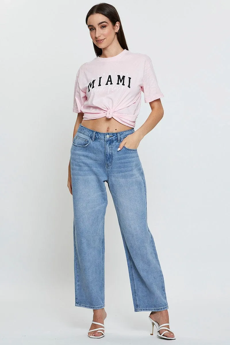 Pink Graphic T Shirt Short Sleeve sold by Ally Fashion product image thumbnail 3