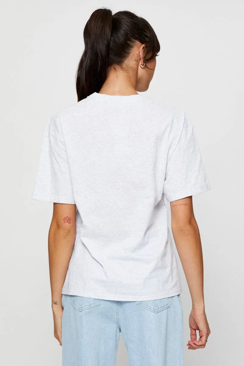 Grey Graphic T Shirt Short Sleeve sold by Ally Fashion product image thumbnail 5