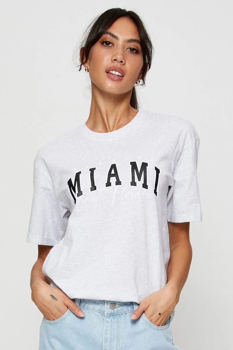 Grey Graphic T Shirt Short Sleeve sold by Ally Fashion product image thumbnail 3