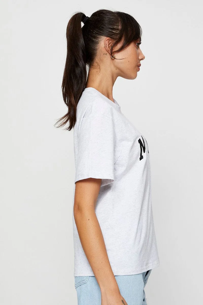 Grey Graphic T Shirt Short Sleeve sold by Ally Fashion product image thumbnail 4