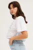 White Crop T Shirt Embroided sold by Ally Fashion