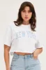 White Crop T Shirt Embroided sold by Ally Fashion