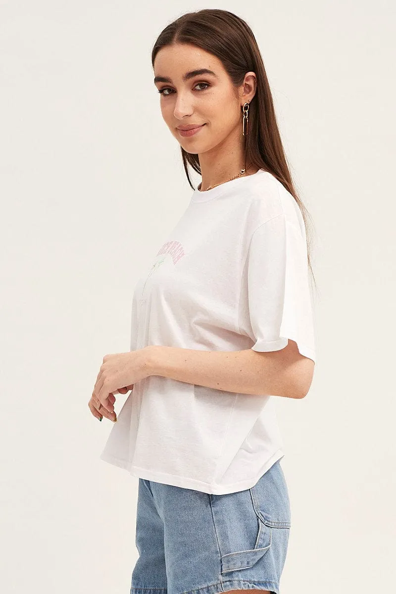 White Embroidered Tee sold by Ally Fashion product image thumbnail 4