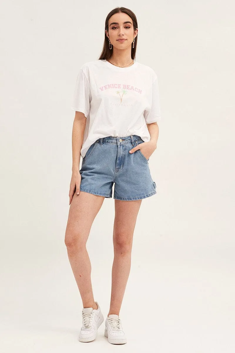 White Embroidered Tee sold by Ally Fashion product image thumbnail 2