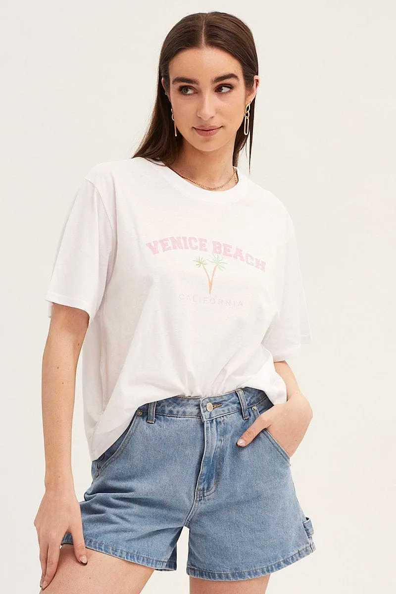 White Embroidered Tee sold by Ally Fashion product image thumbnail 3
