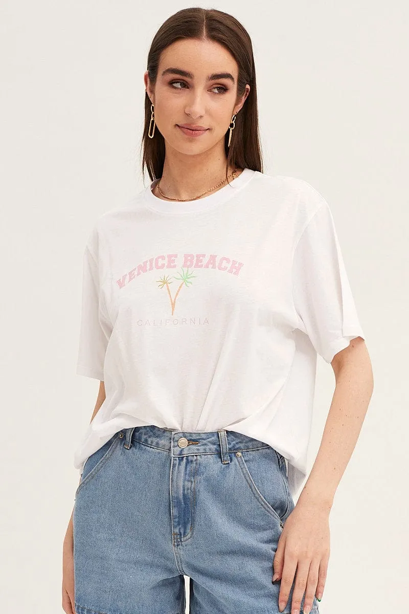 White Embroidered Tee sold by Ally Fashion