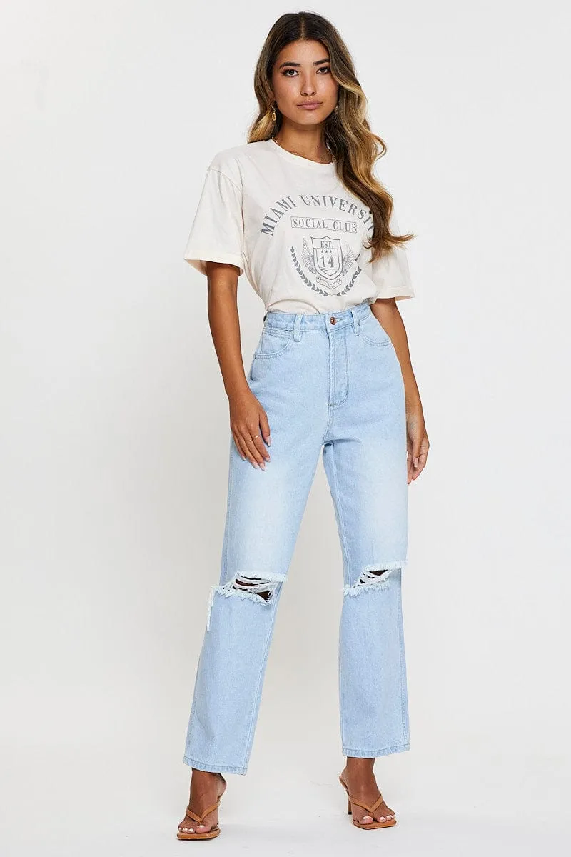 Beige Graphic T Shirt Short Sleeve sold by Ally Fashion product image thumbnail 2