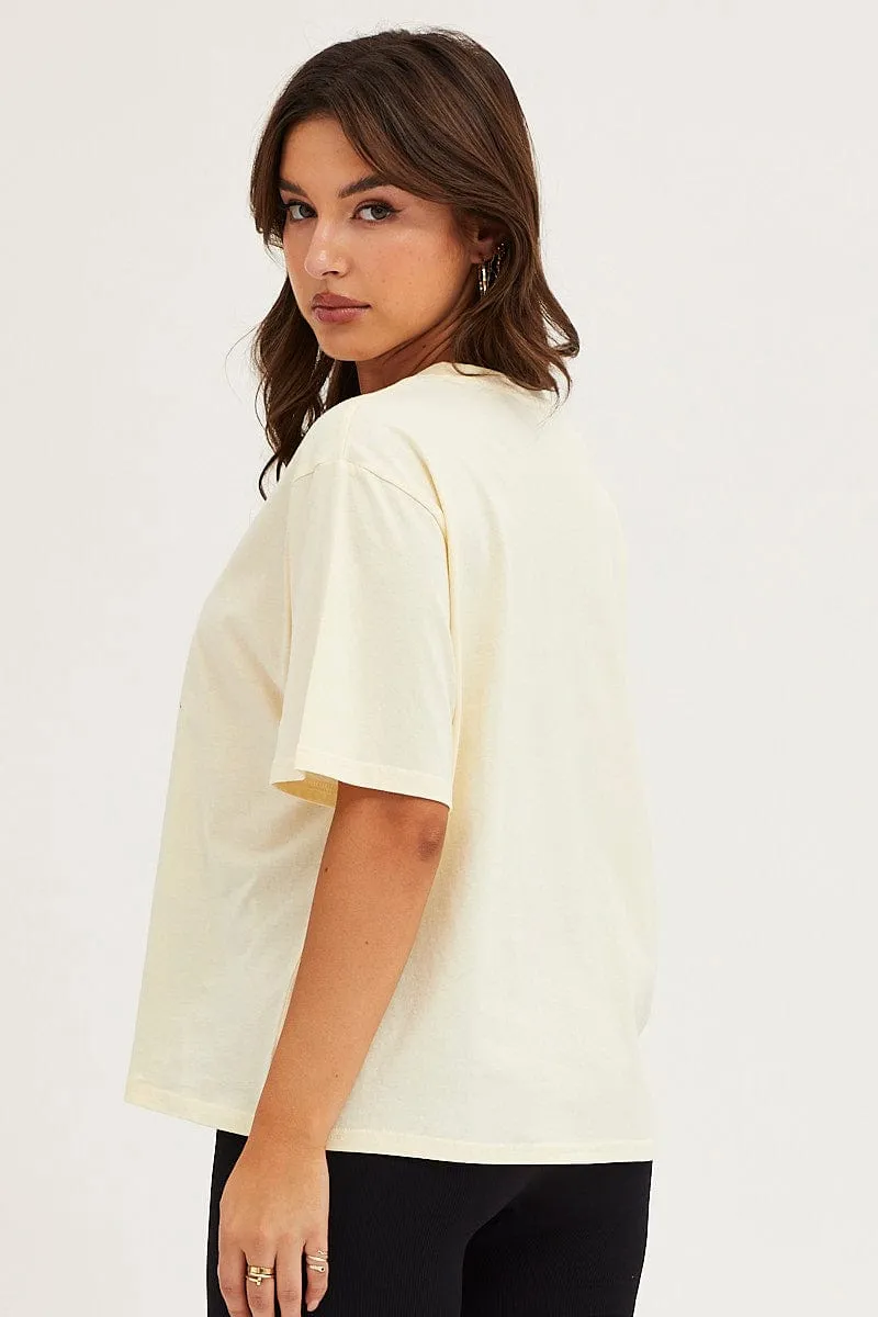 White Crew Neck Graphic T-Shirt sold by Ally Fashion product image thumbnail 4