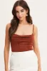 Brown Slinky Bodysuit Cowl Neck sold by Ally Fashion