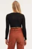 Black Top Long Sleeve Midriff sold by Ally Fashion