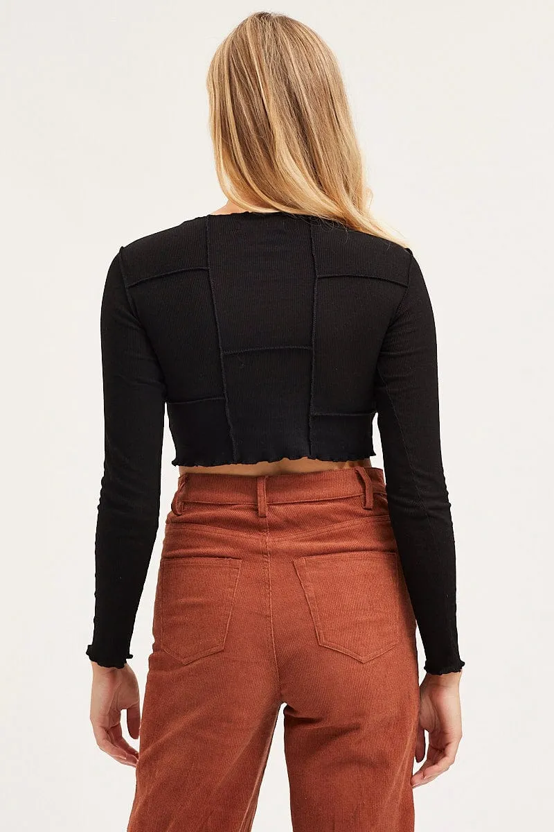 Black Top Long Sleeve Midriff sold by Ally Fashion product image thumbnail 5