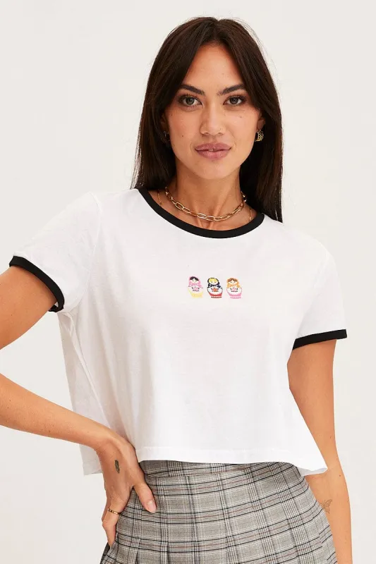 White T Shirt Short Sleeve sold by Ally Fashion