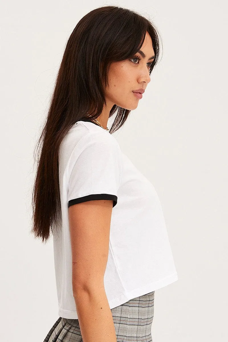 White T Shirt Short Sleeve sold by Ally Fashion product image thumbnail 4
