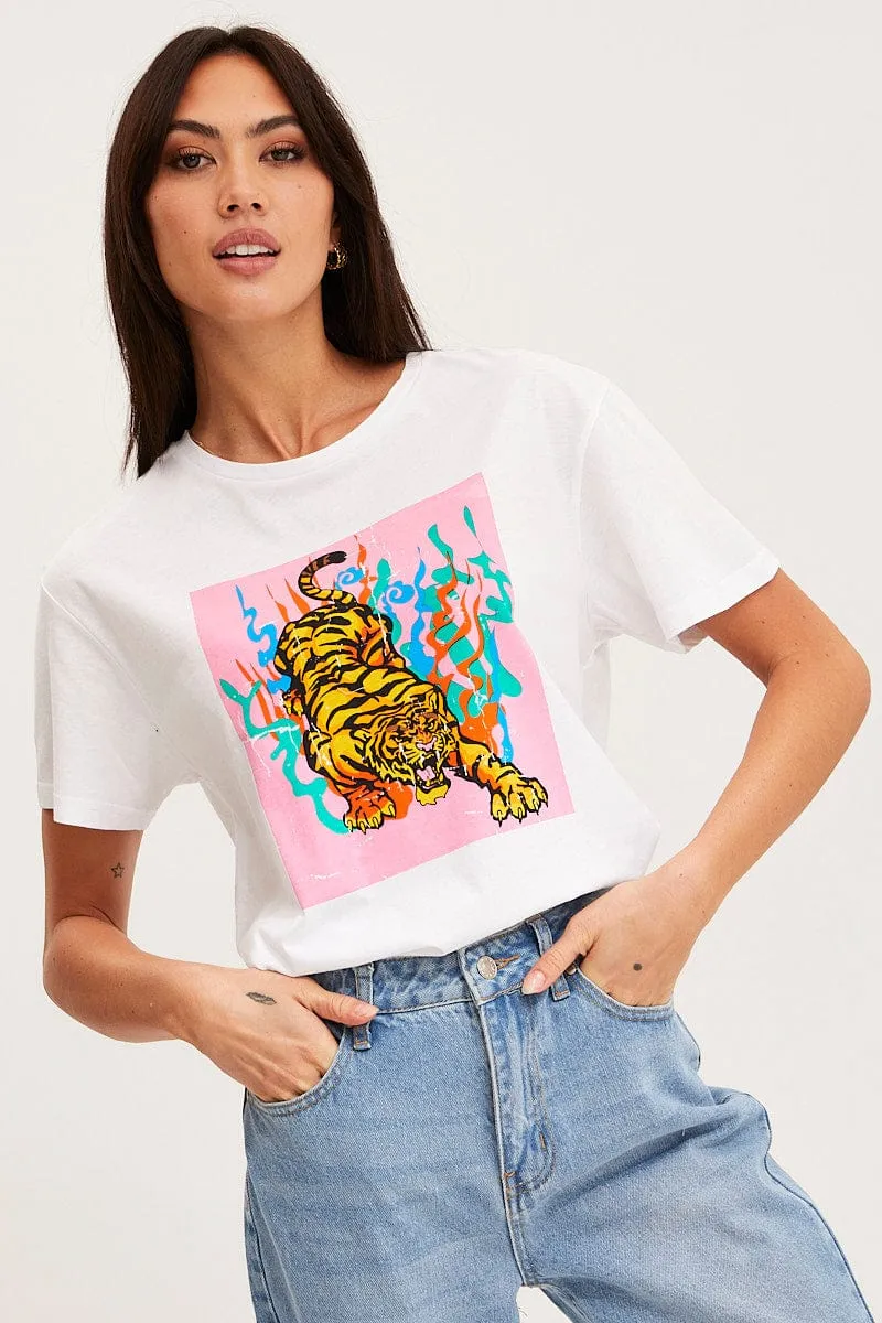 White T-Shirt Short Sleeve sold by Ally Fashion