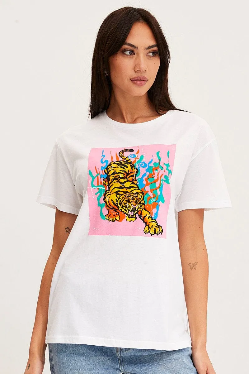 White T-Shirt Short Sleeve sold by Ally Fashion product image thumbnail 3