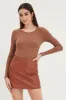 Brown Bodysuit Long Sleeve sold by Ally Fashion
