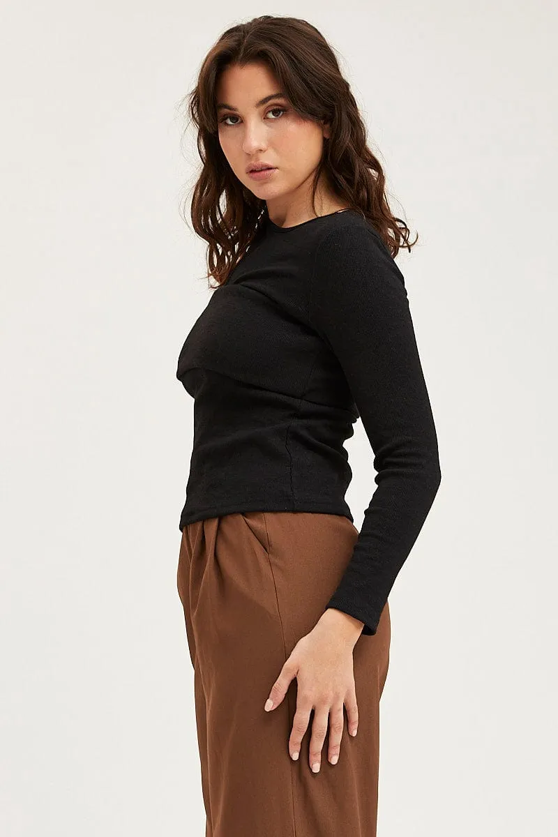 Black Asymmetric Top Long Sleeve sold by Ally Fashion product image thumbnail 4