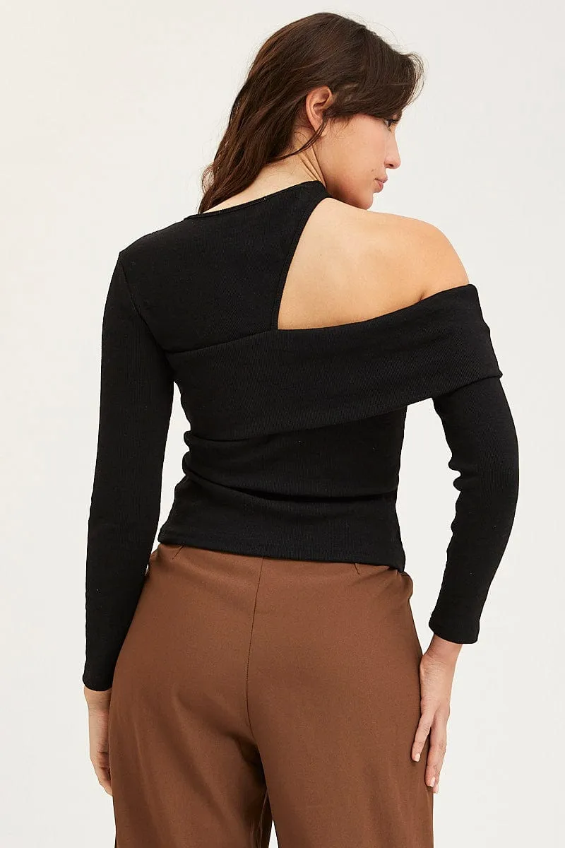 Black Asymmetric Top Long Sleeve sold by Ally Fashion product image thumbnail 5