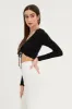 Black Rib Crop Top Long Sleeve sold by Ally Fashion