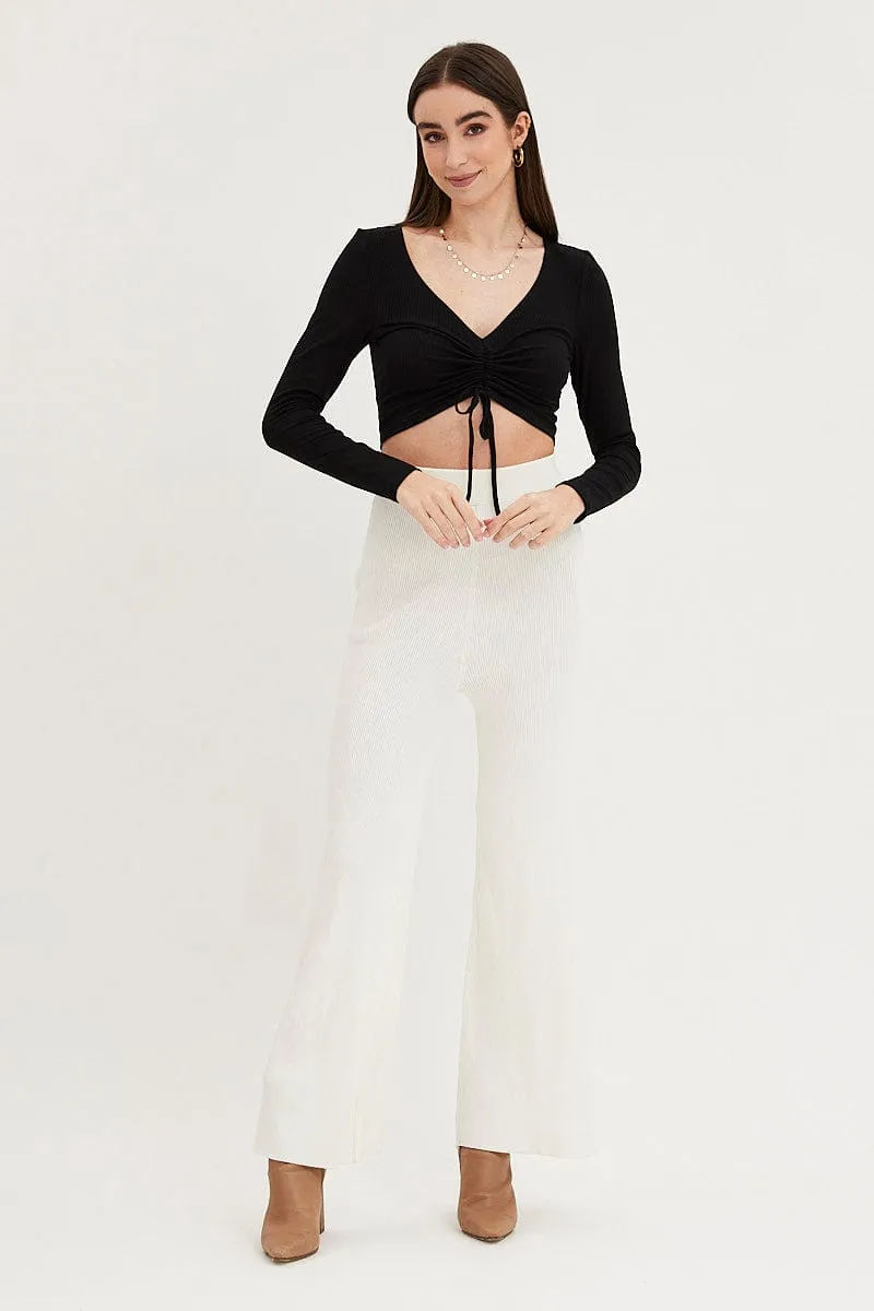 Black Rib Crop Top Long Sleeve sold by Ally Fashion product image thumbnail 2