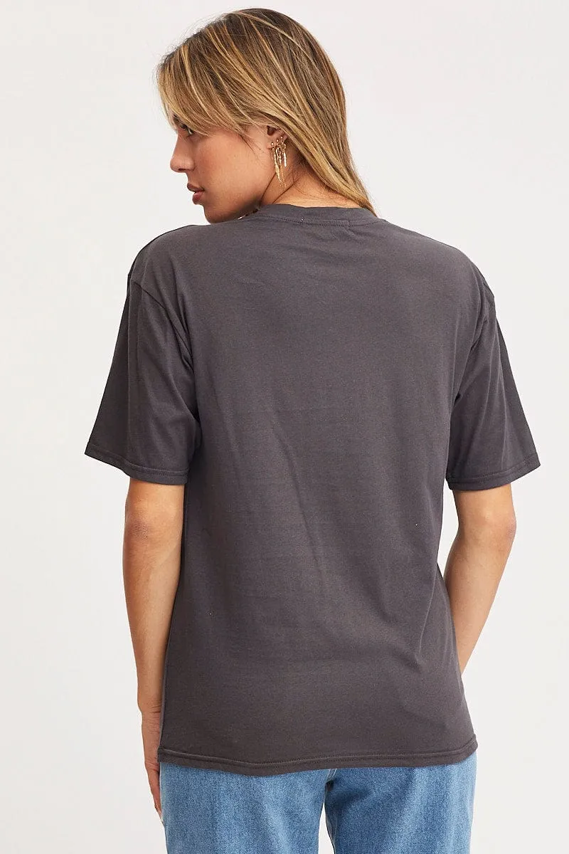 Grey Graphic T Shirt Short Sleeve sold by Ally Fashion product image thumbnail 5