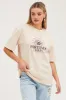 Beige Long Line T Shirt Short Sleeve sold by Ally Fashion