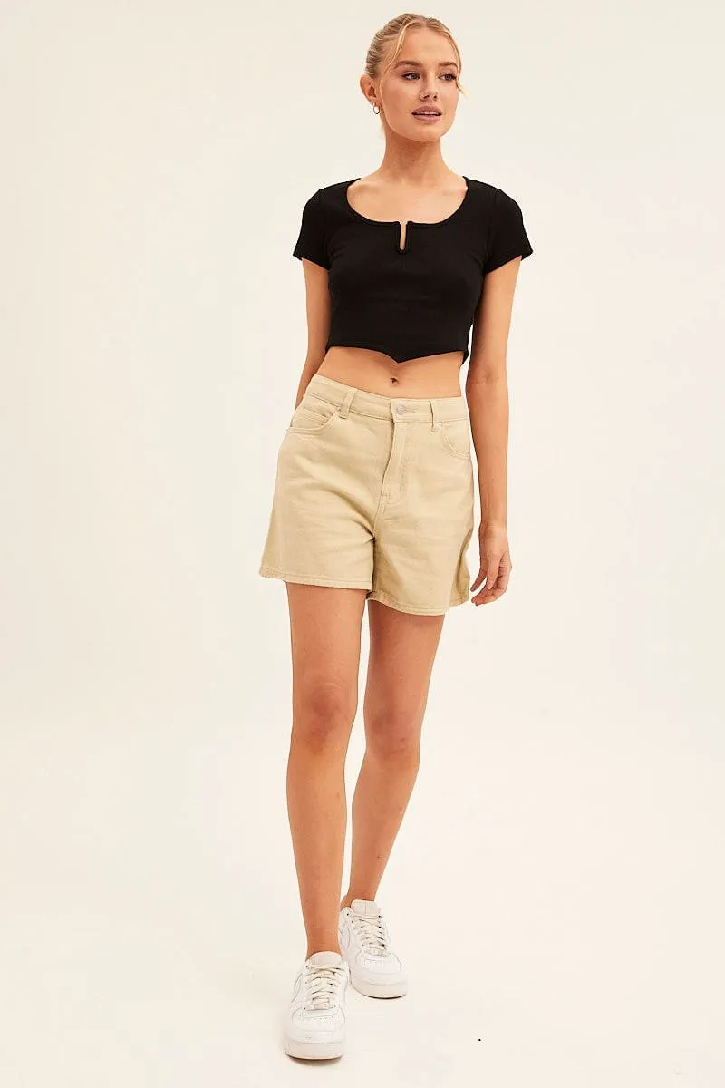 Black Scarf T-Shirt Short Sleeve Crop sold by Ally Fashion product image thumbnail 2