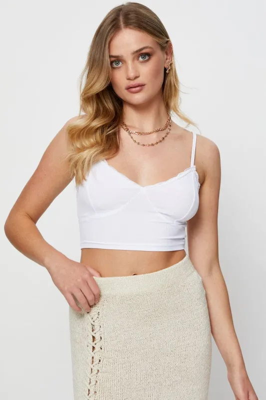 White Crop Top Lace sold by Ally Fashion