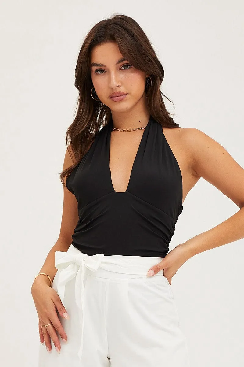 Black Bodysuit Halter Neck sold by Ally Fashion