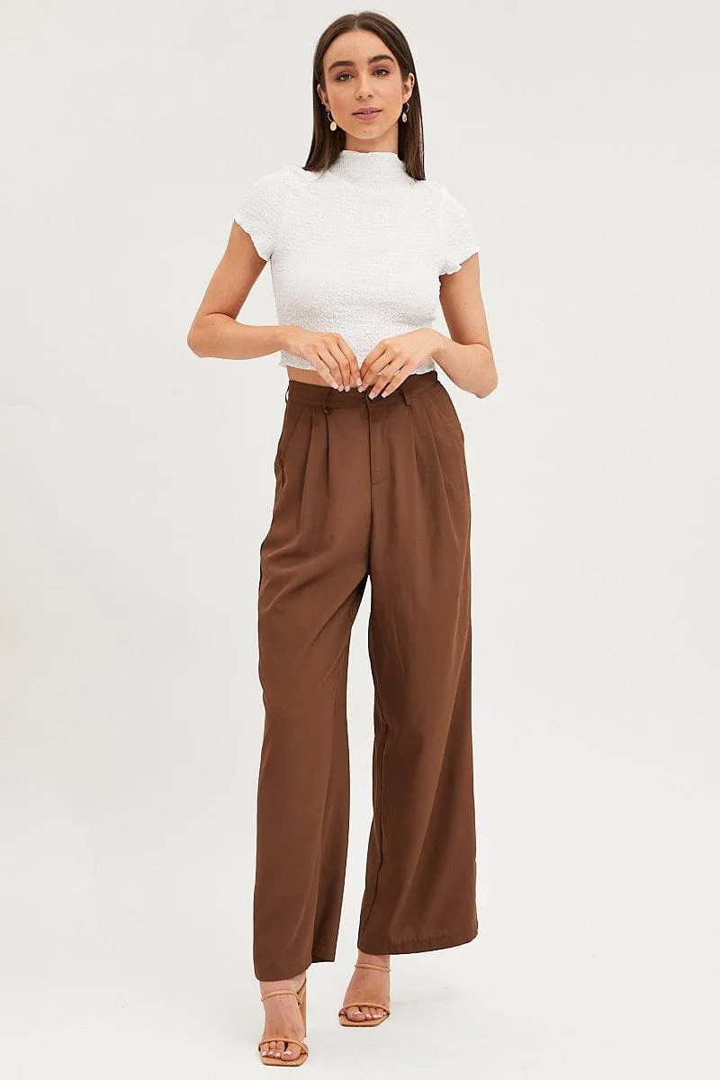 White Textured Top Short Sleeve sold by Ally Fashion product image thumbnail 2