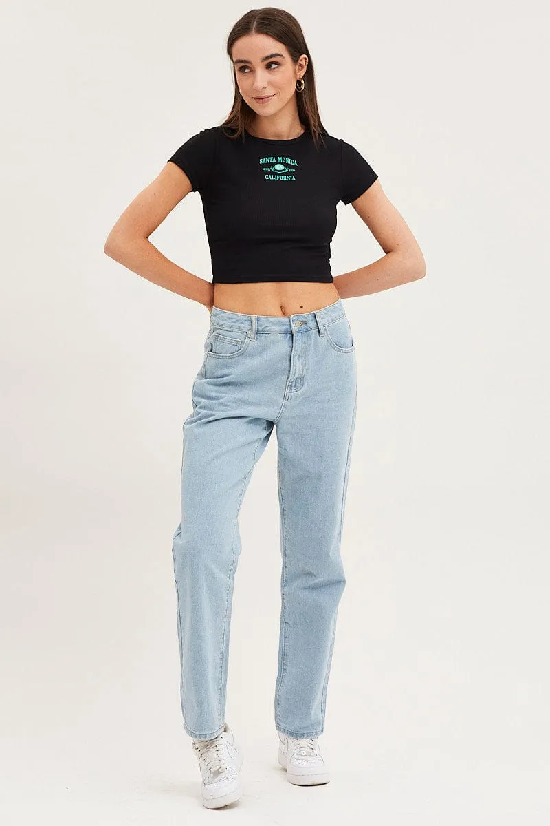 Black Top Short Sleeve Embroided sold by Ally Fashion product image thumbnail 2