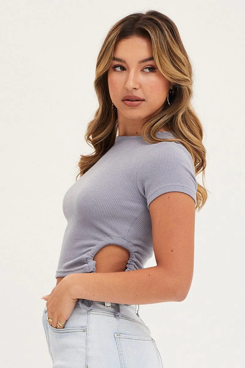 Blue Top Short Sleeve sold by Ally Fashion product image thumbnail 4