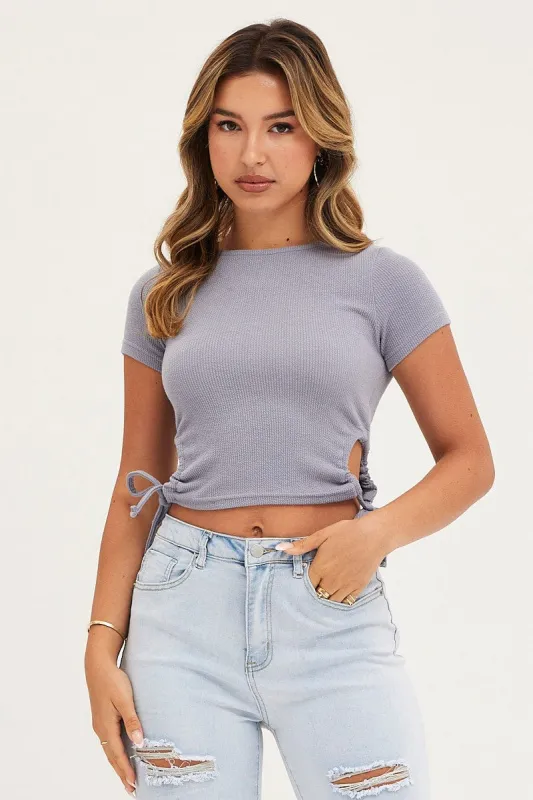 Blue Top Short Sleeve sold by Ally Fashion