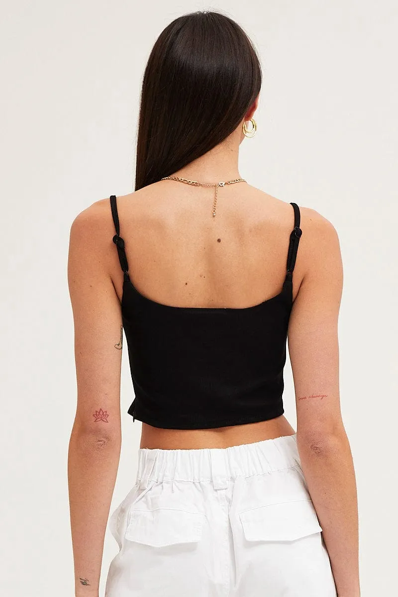 Black Rib Singlet Round Neck sold by Ally Fashion product image thumbnail 5