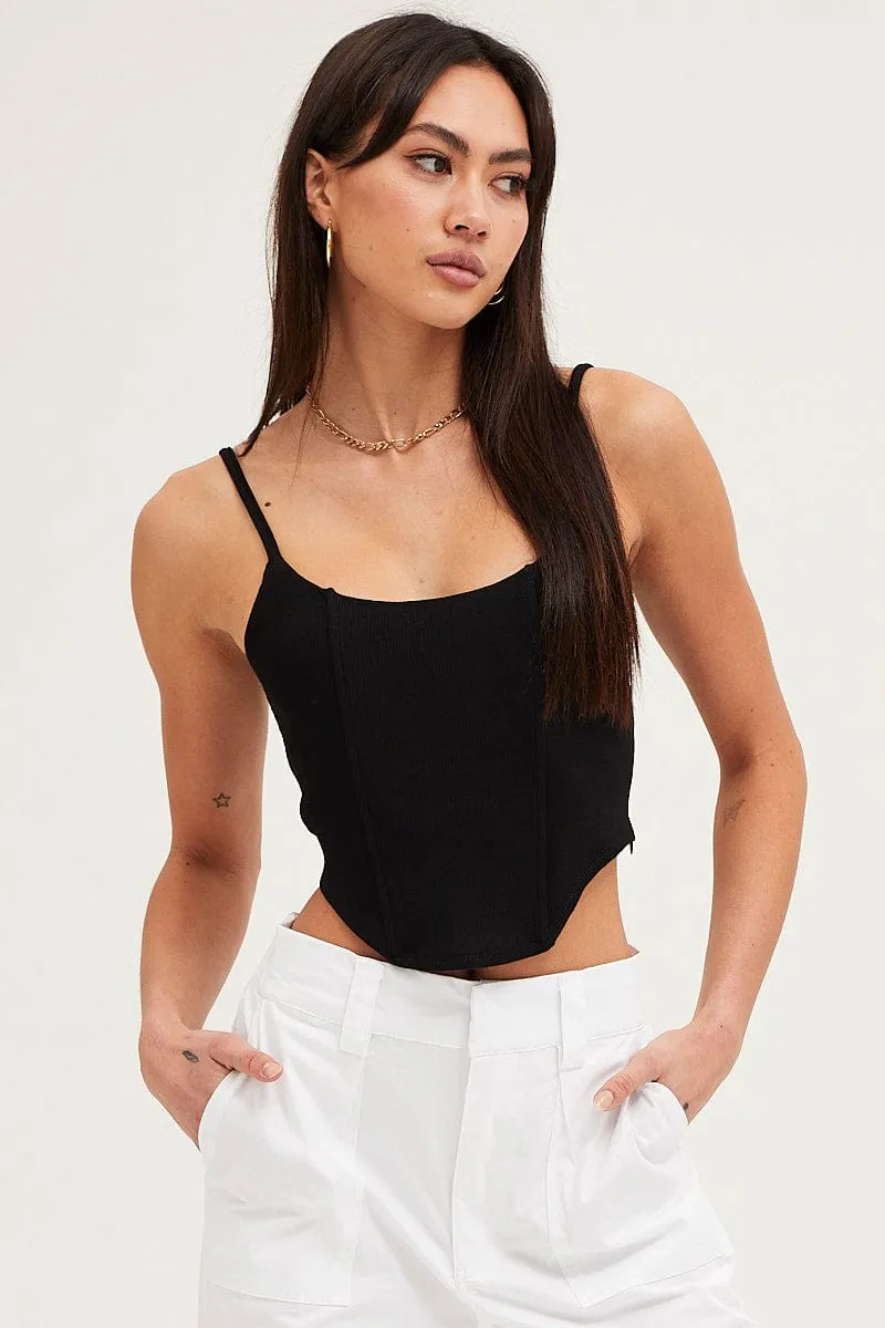 Black Rib Singlet Round Neck sold by Ally Fashion product image thumbnail 3