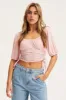 Pink Crop Top Short Sleeve sold by Ally Fashion