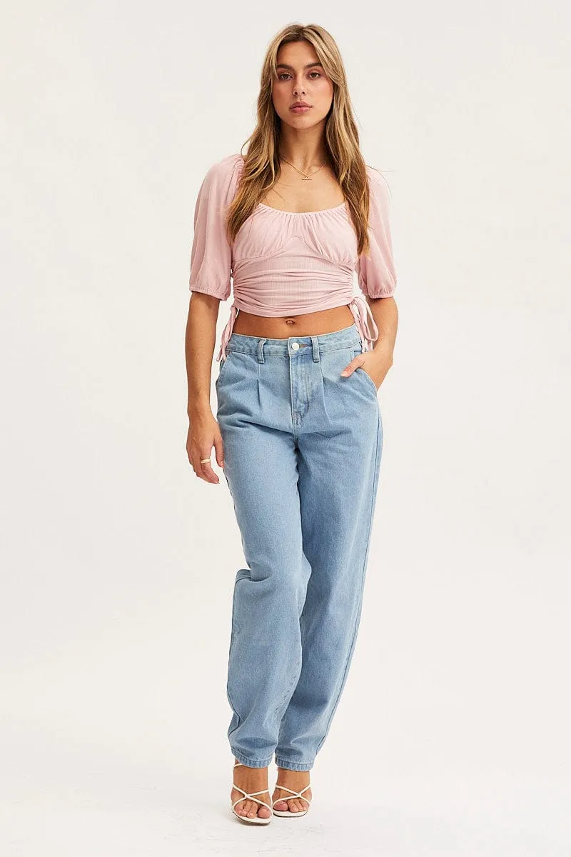 Pink Crop Top Short Sleeve sold by Ally Fashion product image thumbnail 2
