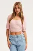 Pink Crop Top Short Sleeve sold by Ally Fashion