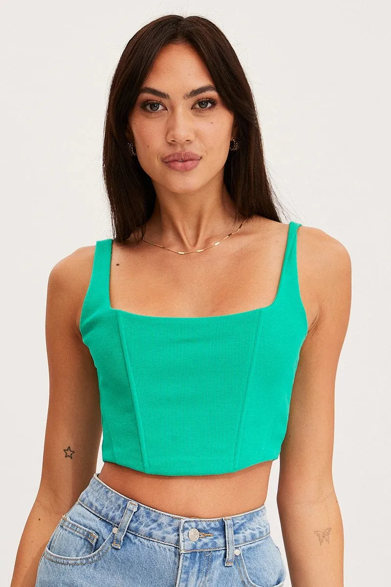 Green Bustier Crop Top sold by Ally Fashion product image thumbnail 3