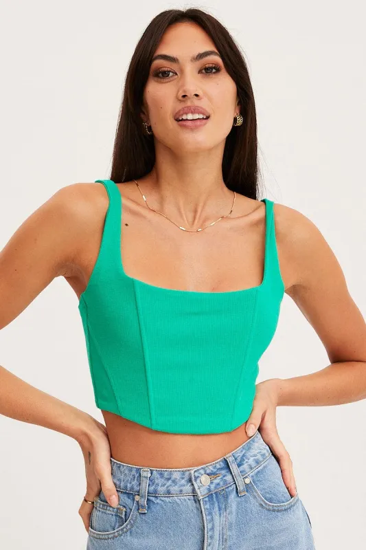 Green Bustier Crop Top sold by Ally Fashion