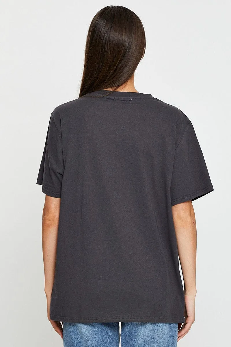 Black Graphic T Shirt Short Sleeve sold by Ally Fashion product image thumbnail 5