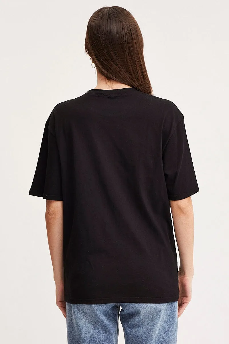 Black Graphic T Shirt Short Sleeve Embroided sold by Ally Fashion product image thumbnail 5