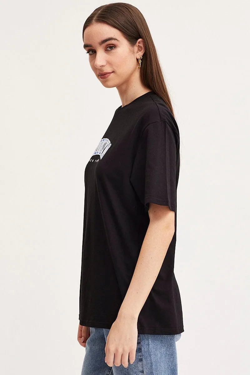 Black Graphic T Shirt Short Sleeve Embroided sold by Ally Fashion product image thumbnail 4