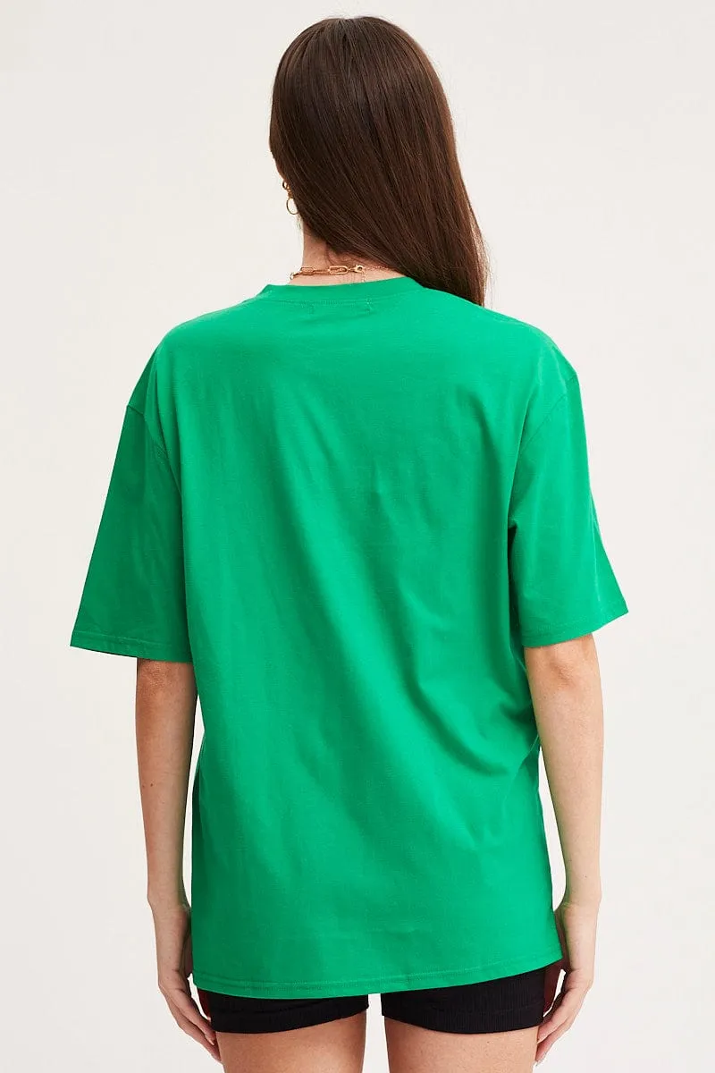 Green Graphic T Shirt Short Sleeve Embroided sold by Ally Fashion product image thumbnail 5