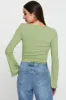 Green Crop Top Long Sleeve sold by Ally Fashion